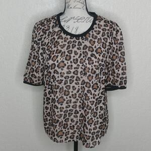 A New Day Sheer Animal Print Top Size S (CL)